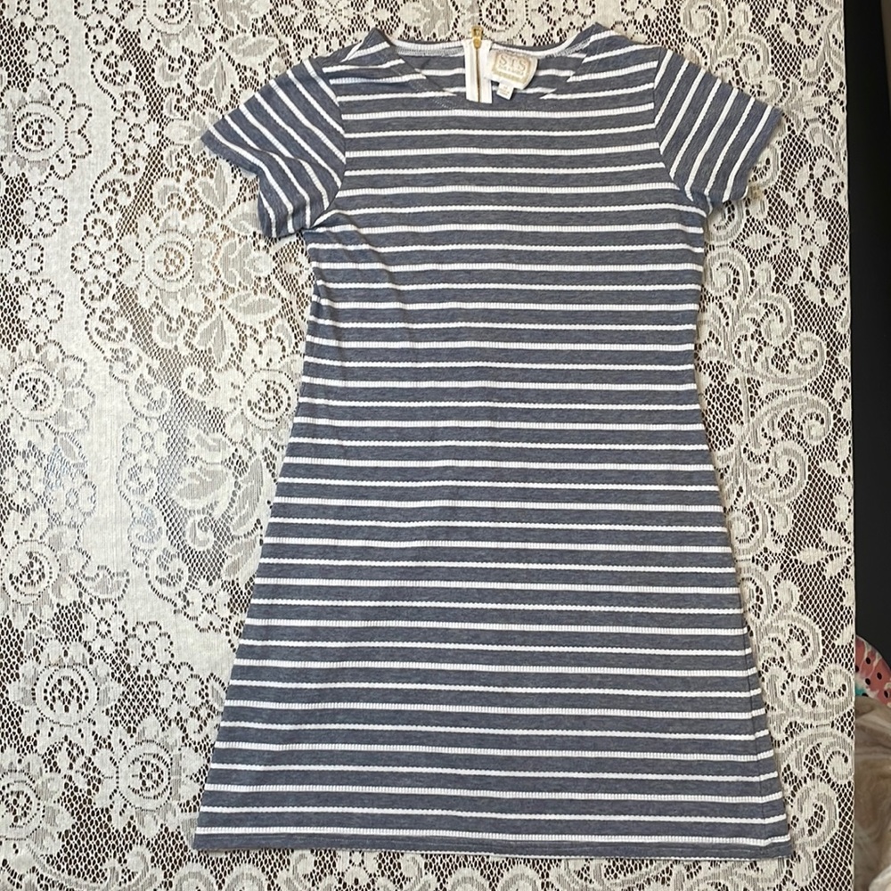 Sail to Sable Size Medium Blue and White Striped Dress